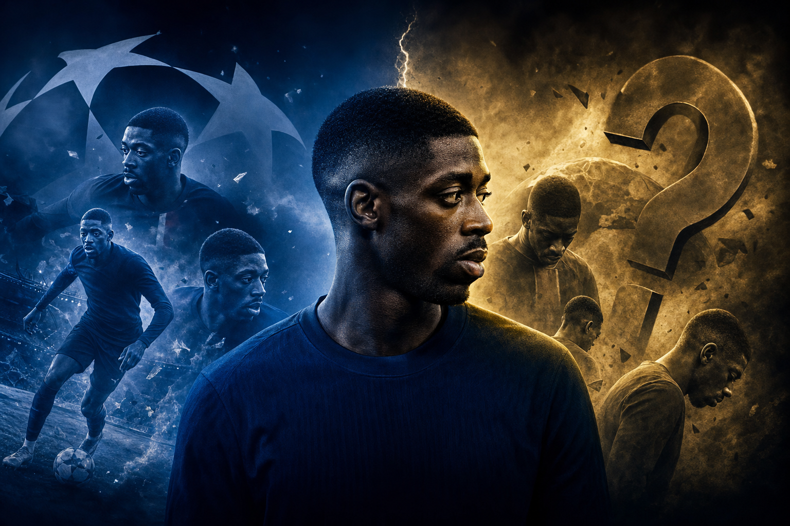 Illustration éditoriale D3 générée par IA — Ousmane Dembélé : « Dembélé 2026 : faut-il vraiment faire payer son Mondial à un champion d’Europe ? »