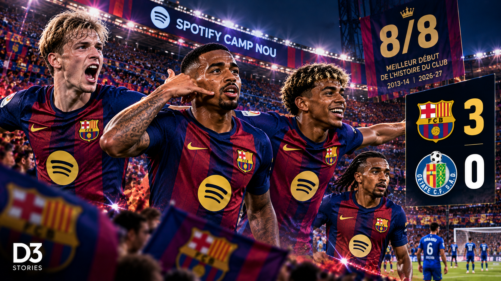 8 sur 8 : le Barça écrase Getafe et égale le meilleur départ de son histoire